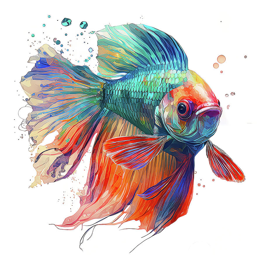 Beta Fish 001 Painting by Sieren - Fine Art America