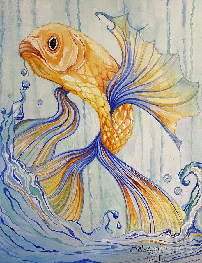 Koi Gold Painting by Alan Salvaggio - Fine Art America