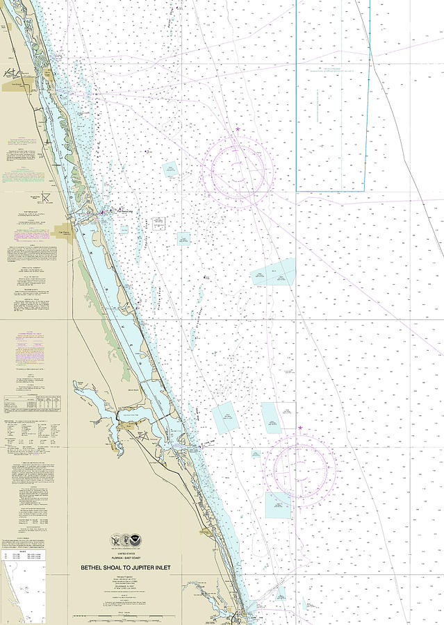 Bethel Shoal to Jupiter Inlet Nautical Chart 11474 No Borders Digital ...