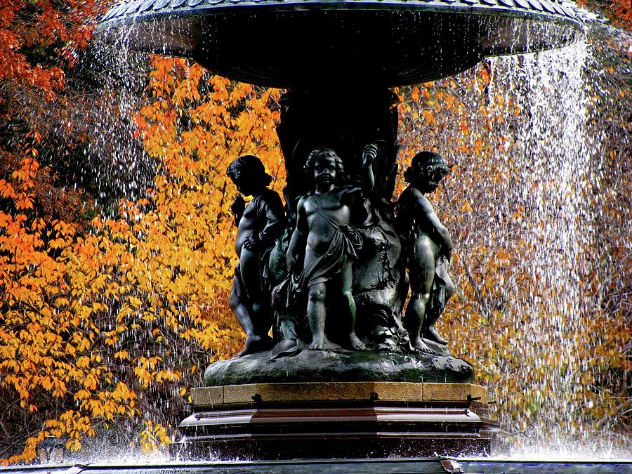 Bethesda Fountain Cherubs Photograph