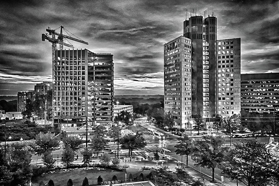 Bethesda Morning In Black And White Photograph