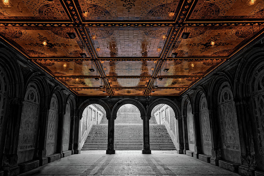 Bethesda Terrace 6.3 Gold Ceiling, Central Park, NYC Photograph by Doolittle Photography and Art