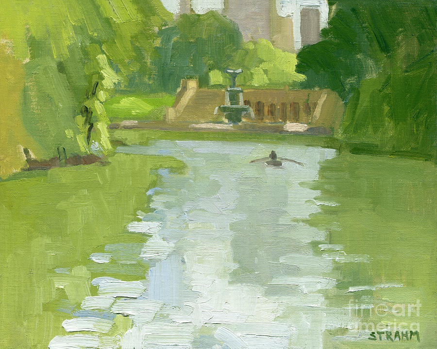Bethesda Terrace at The Lake, Central Park - New York City Painting by Paul Strahm