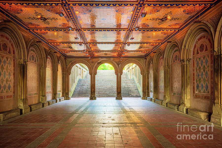 Bethesda Terrace Stairs Photograph by Inge Johnsson