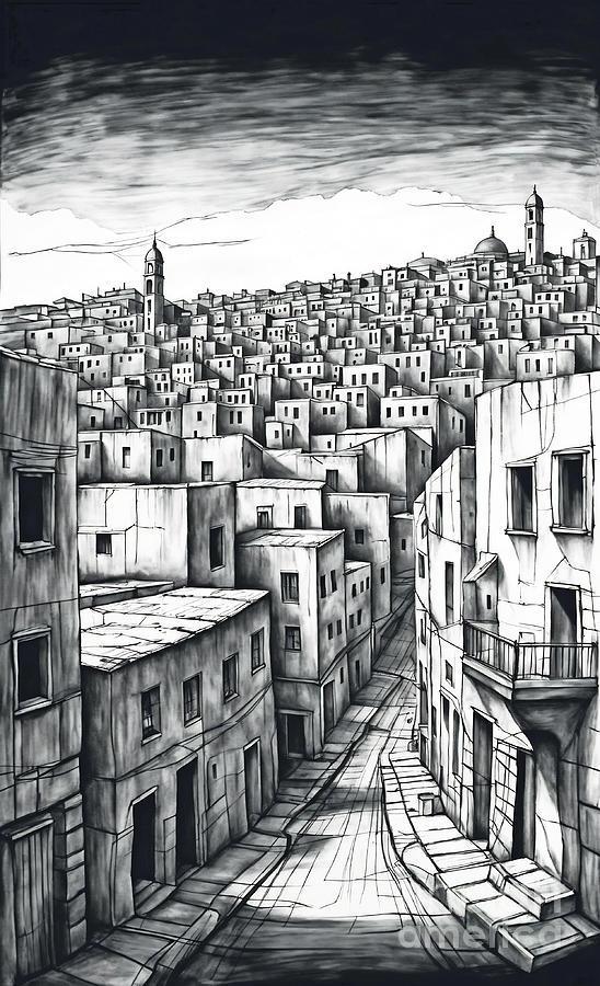Bethlehem Cityscape VI Drawing by Munir Alawi Bethlehem Cityscape VI Drawing by Munir Alawi