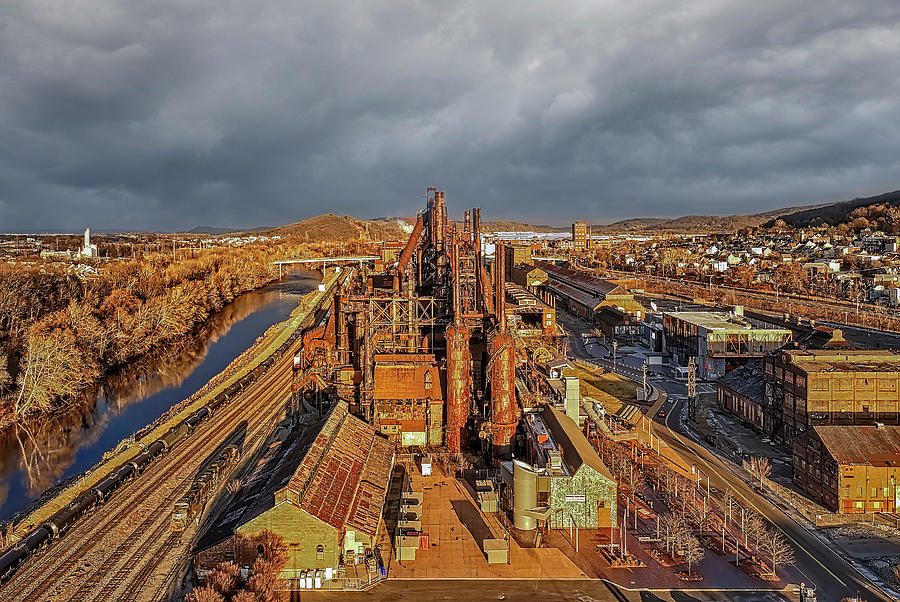 Bethlehem Steel PA Aerial  Photograph by Susan Candelario