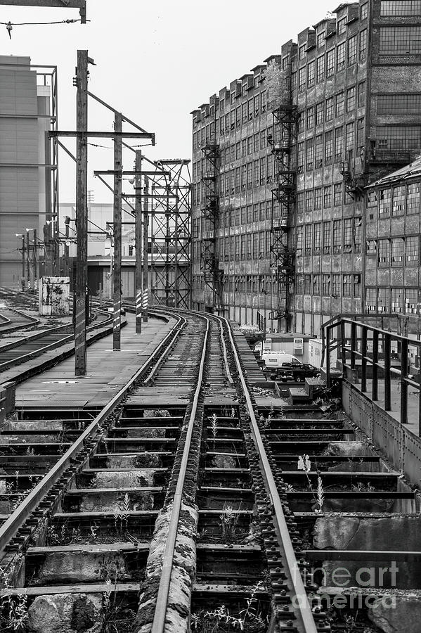 Bethlehem Steel - Rail Yard - Black and White Photograph by Sturgeon Photography