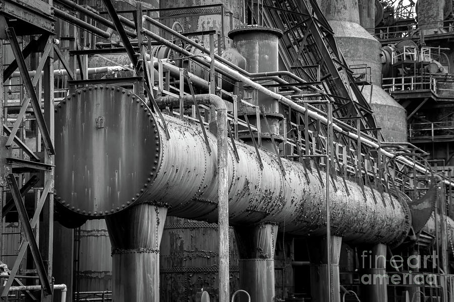 Bethlehem Steel - Side View - Black and Whtie Photograph by Sturgeon Photography