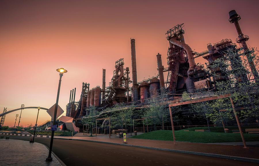 Bethlehem SteelStacks April Glow Photograph by Jason Fink