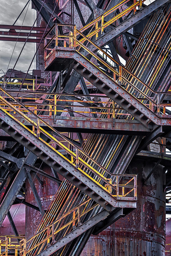 Bethlehem Steel Stairs PA  Photograph by Susan Candelario