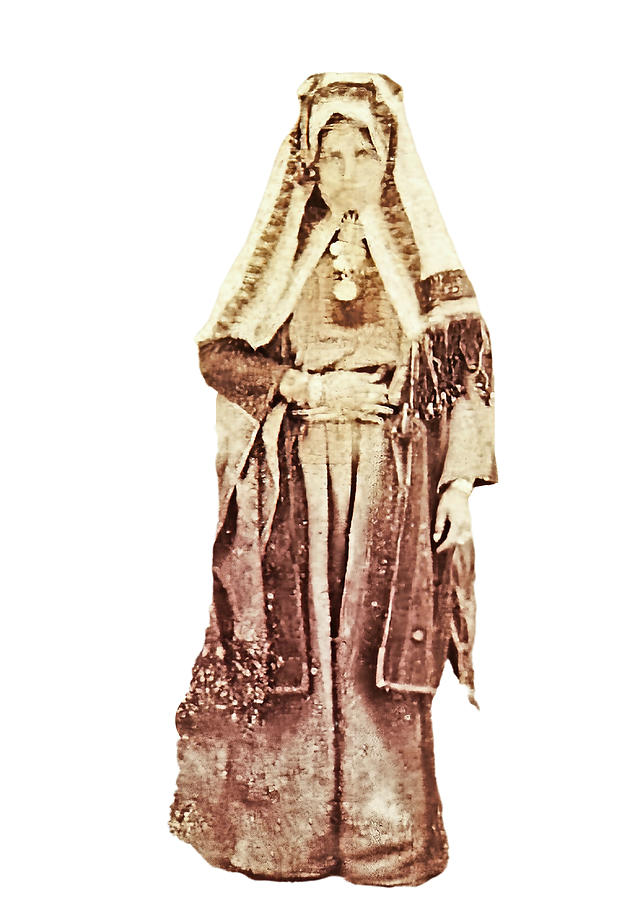 Bethlehem Woman in 1870 Photograph by Munir Alawi