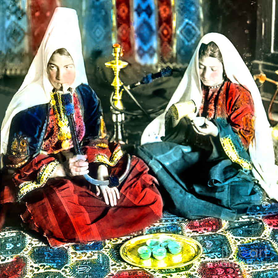 Bethlehem Women Coffee and Water Pipe Photograph by Munir Alawi