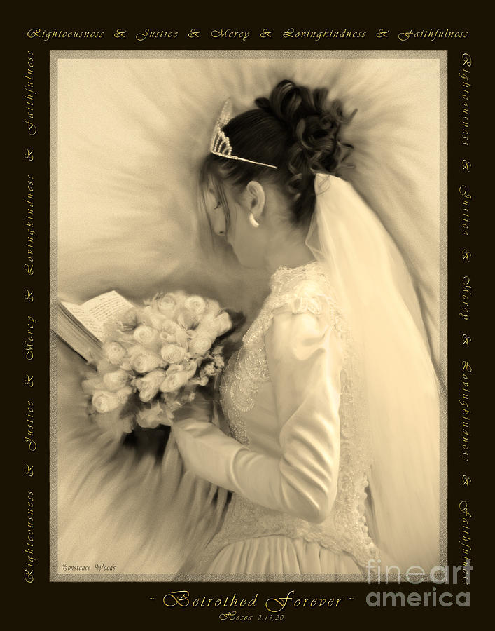 Betrothed Forever in sepia Digital Art by Constance Woods