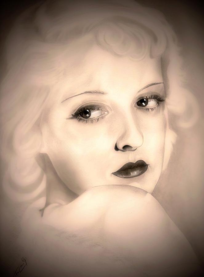 Bette - Sepia Edition Drawing by Fred Larucci