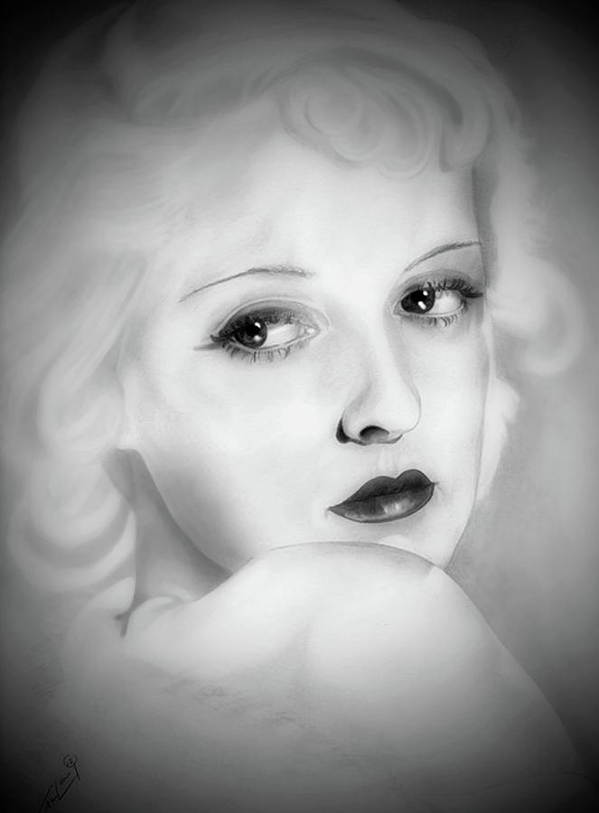 Bette - Vintage Black and White Edition Drawing by Fred Larucci