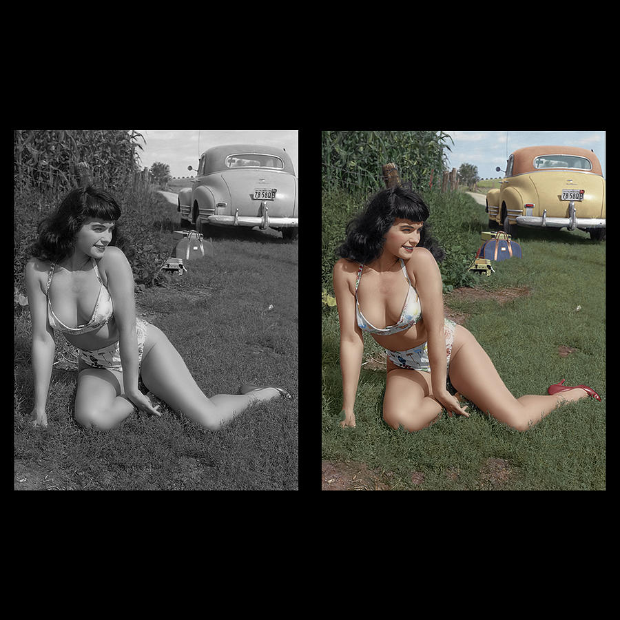 Queen Photograph - Bettie Page in the Corn field by Franchi Torres