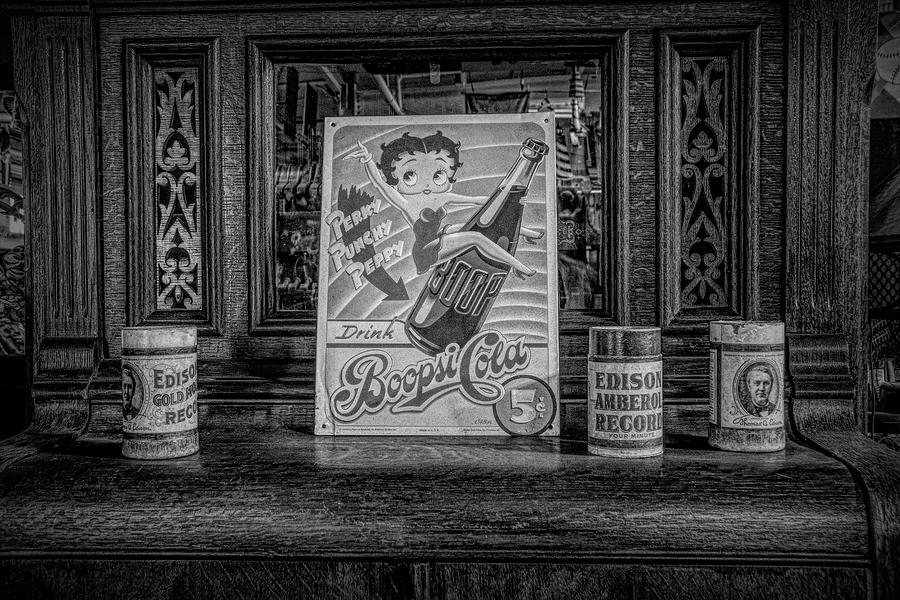 Betty Boop Cola BW Photograph by Kristia Adams