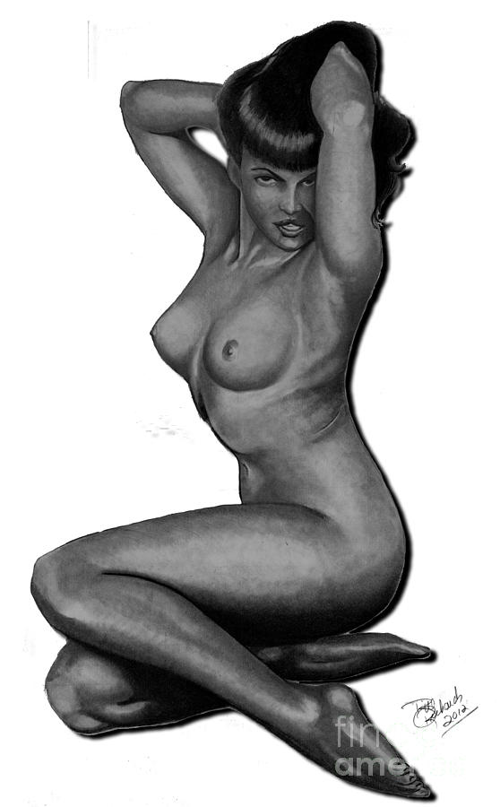 Betty Page Drawing by Bill Richards