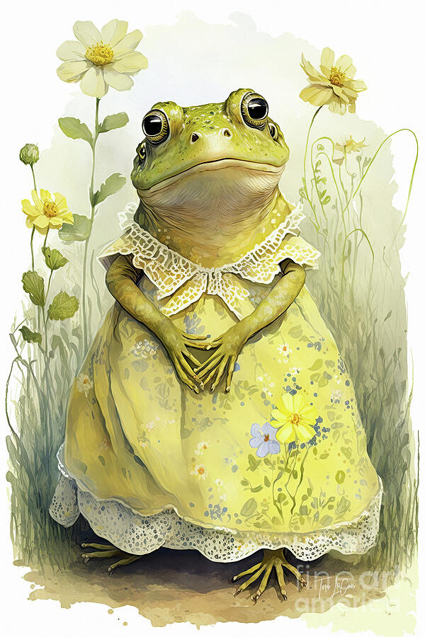 Betty The Bullfrog Painting by Tina LeCour