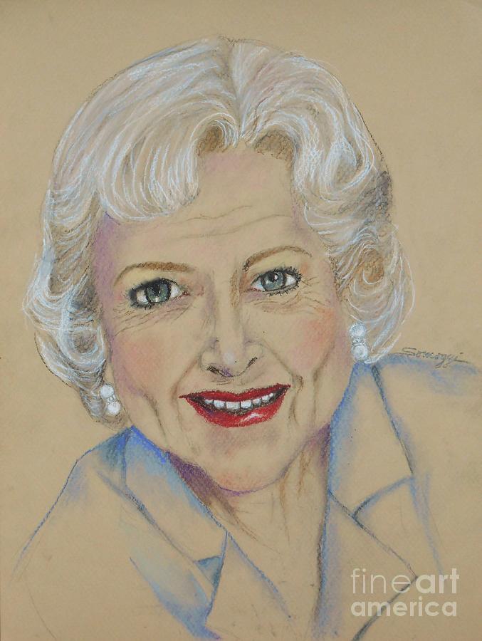 Betty White Drawing by Jayne Somogy