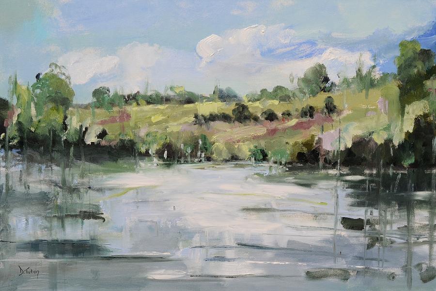 Bettys Creek Cove at Smith Mountain Lake Virginia  Painting by Donna Tuten
