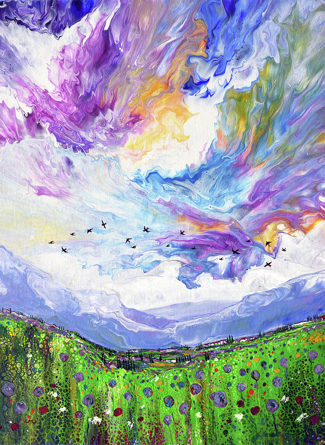 Between the Mountains and the Wildflowers Painting by Laura Iverson Between the Mountains and the Wildflowers Painting by Laura Iverson