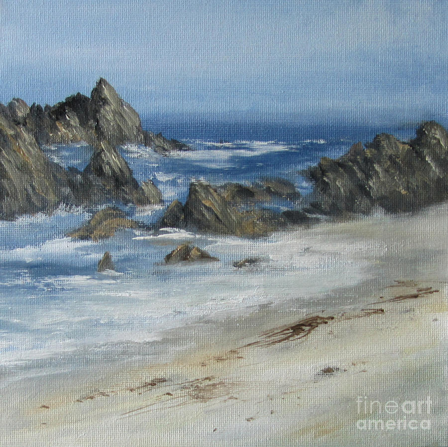 Between the Rocks Painting by Valerie Travers