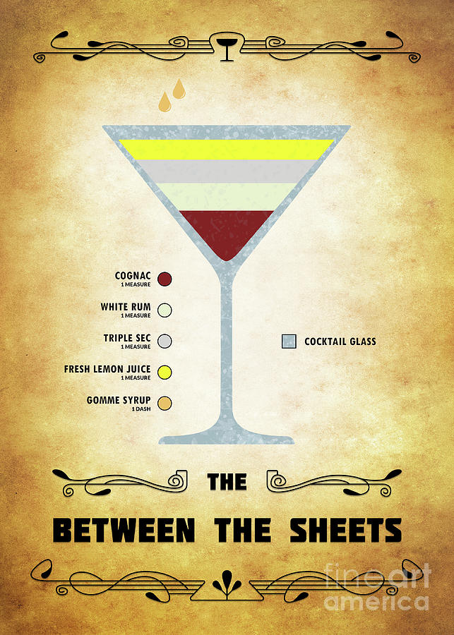 Martini Digital Art - Between The Sheets Cocktail - Classic by Bo Kev