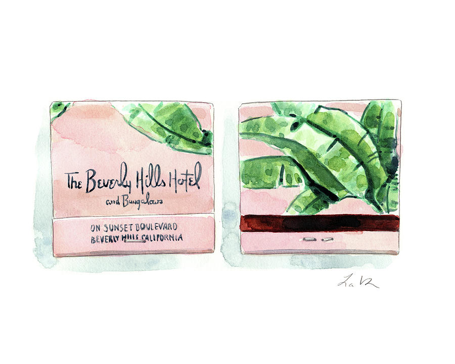 Beverly Hills Hotel Matches Set of 2 by Laura Row