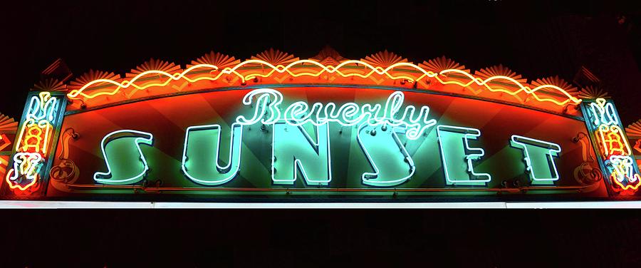 Beverly Sunset neon sign Photograph by David Lee Thompson