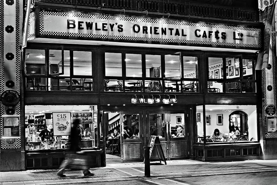 Black And White Photograph - Bewleys Cafe - Dublin by Barry O Carroll