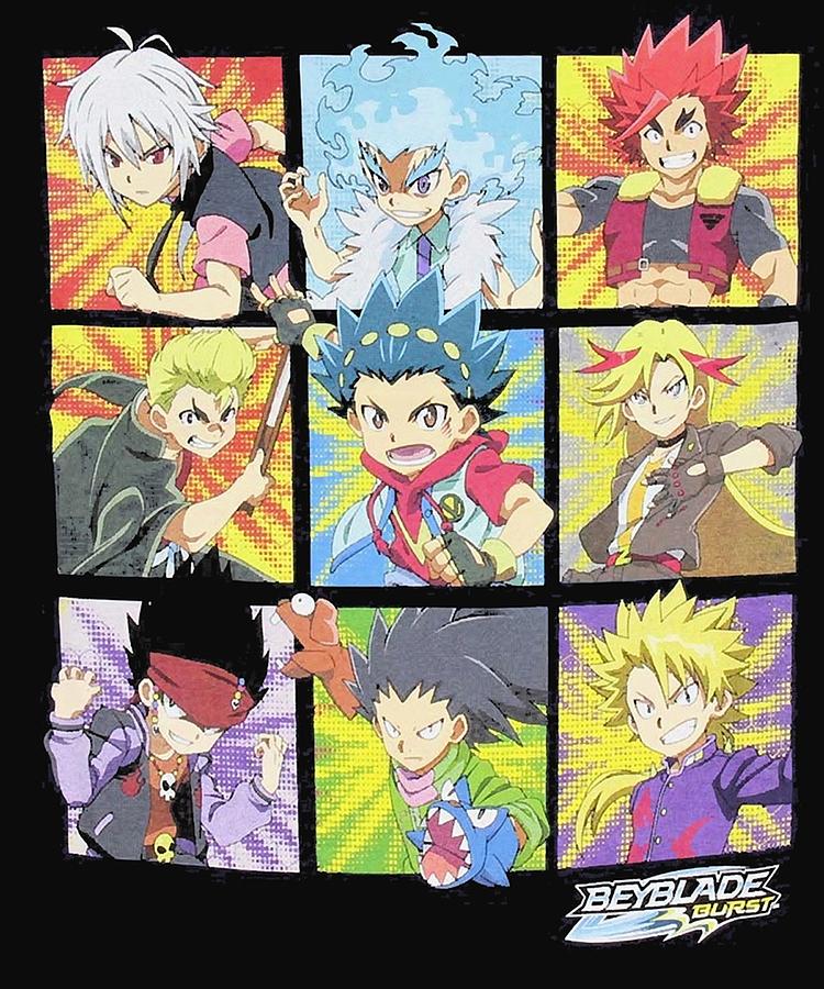 Beyblade Burst Boys Spinner Tops Graphic Character Grid Poster Digital ...