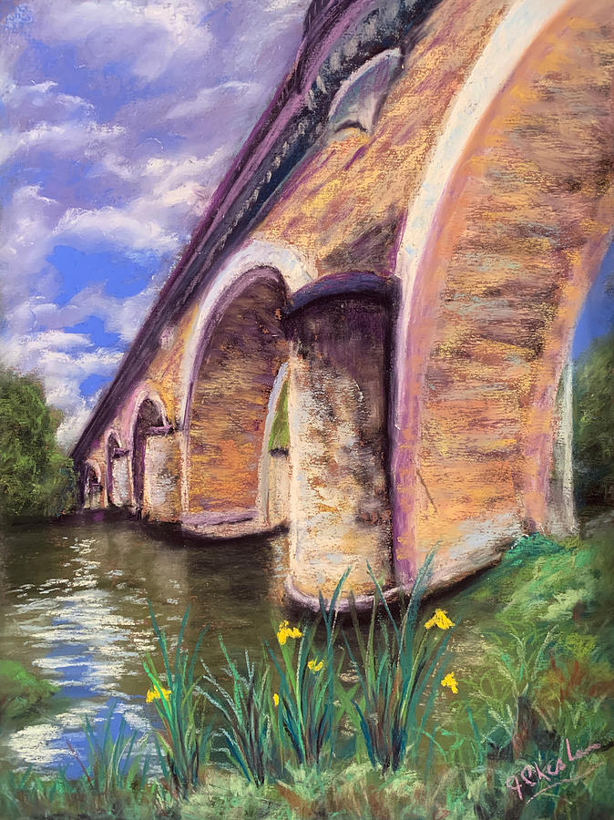 Beynac Railroad Bridge Painting by Jan Chesler