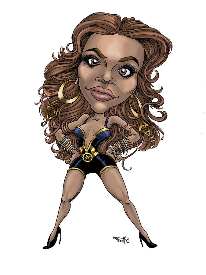 Beyonce 2016 in color Drawing by Mike Scott