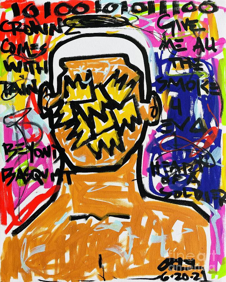 Beyond Basquiat  Mixed Media by Oriel Ceballos