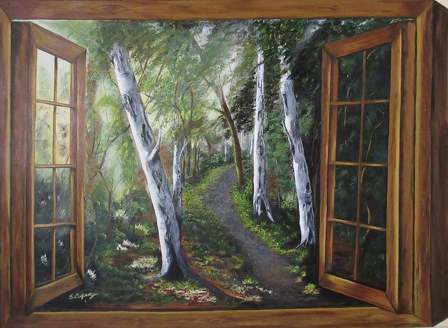 Nature Painting -  Through my Window  by Sharon Duguay