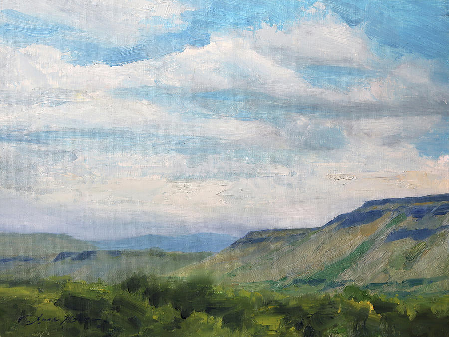 Mountain Painting - Beyond North Table Mountain by Anna Rose Bain