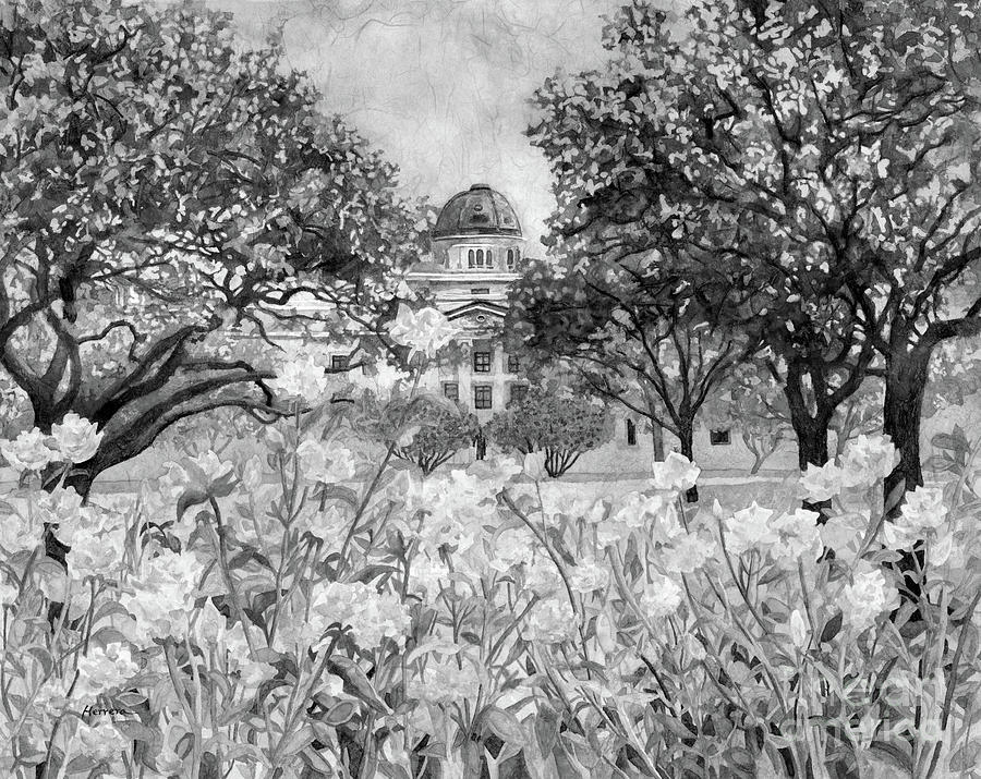 Beyond Rose Garden In Black And White Painting