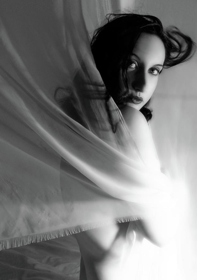 Portrait Photograph - Beyond the Veil by Jaeda DeWalt