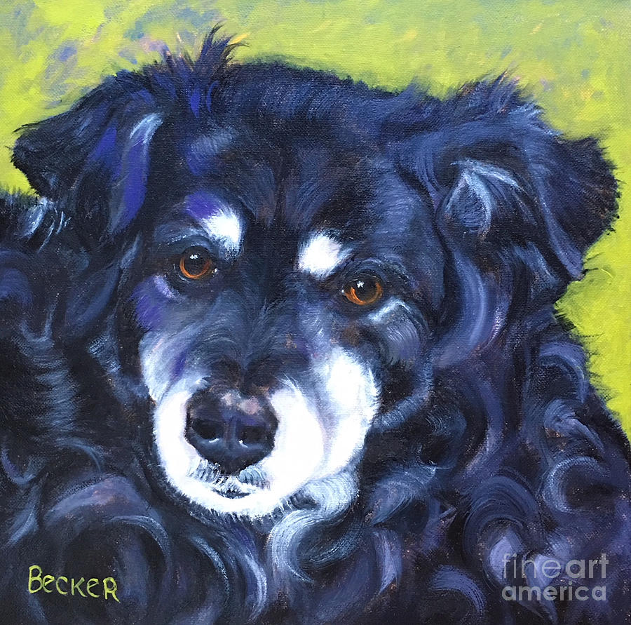 BFF Beloved Border Collie Painting by Susan A Becker