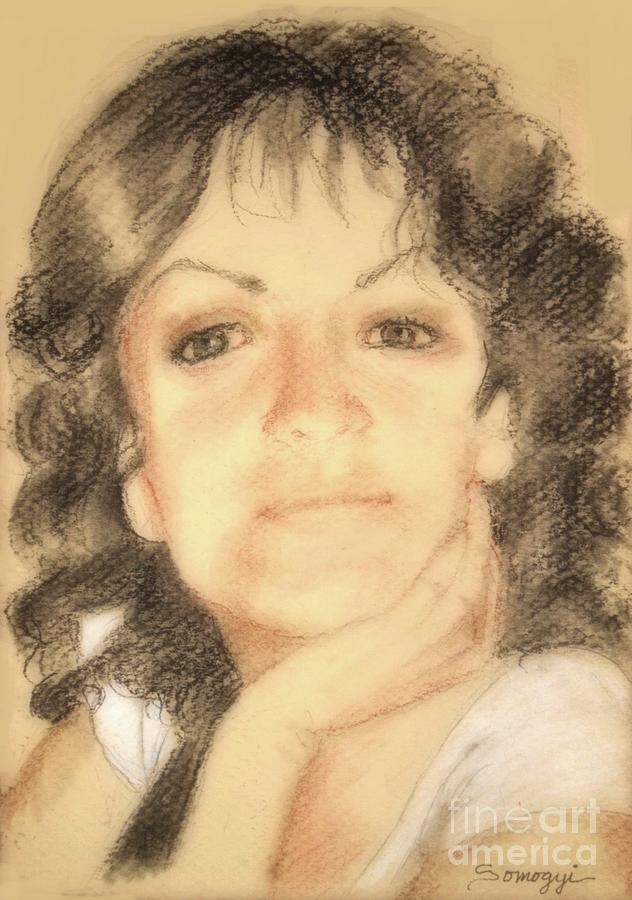 BFF Mimi -- from photo Drawing by Jayne Somogy