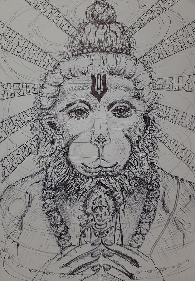 Hanuman 1 - Range Arts - Drawings & Illustration, Fantasy & Mythology,  Mythology, Other Mythology - ArtPal
