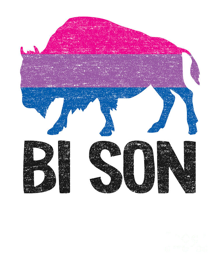 Bi Son LGBBT Flag Bisexual Bison Funny Bi Pride Digital Art by Lisa ...