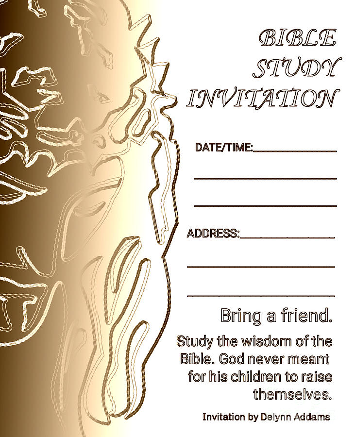 Bible Study Invitation Card Digital Art by Delynn Addams