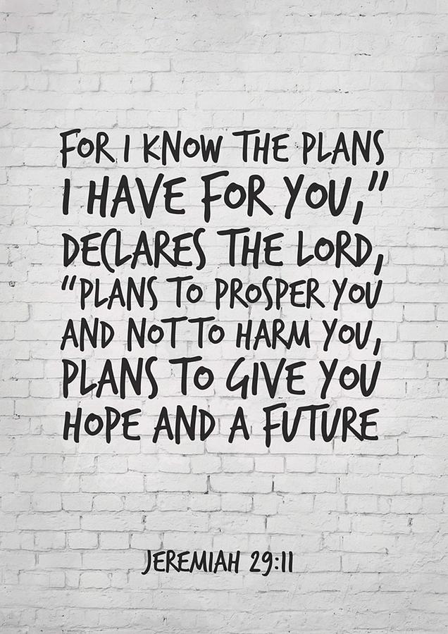 Bible Verse Art Jeremiah 2911 For I Know The Plans I Have For You