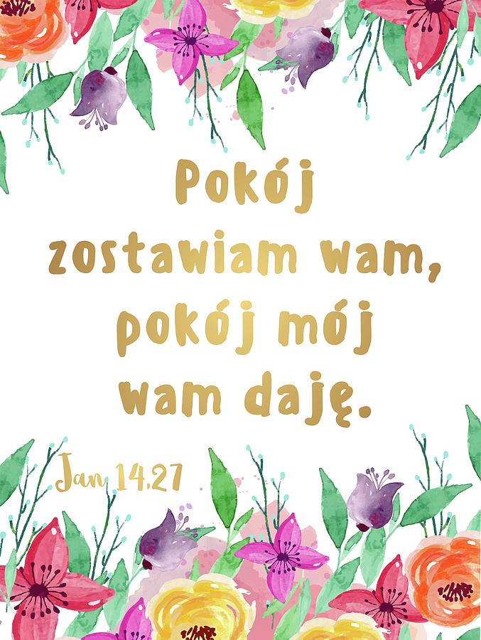 Bible Verse in Polish Psalm 14 Digital Art by Magdalena Walulik