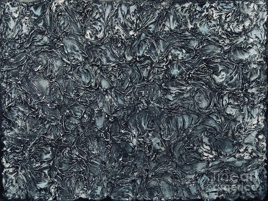 Abstract Mixed Media - Black Pearl by Donna Murray
