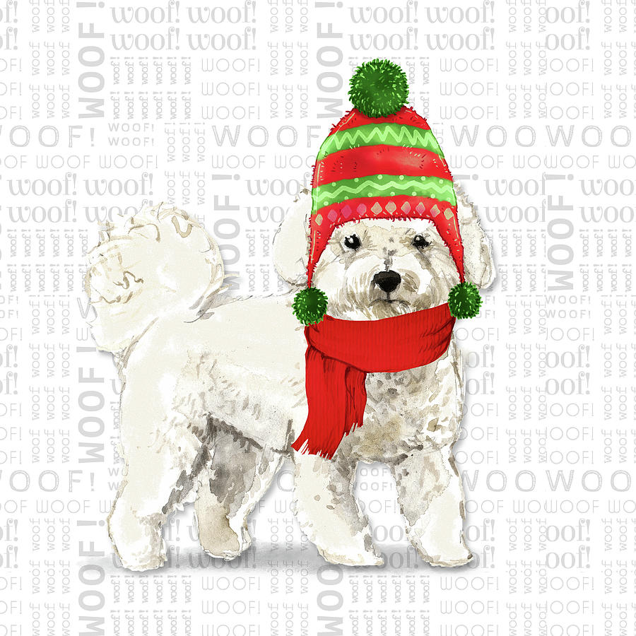 Bichon Frise Christmas Dog Digital Art by Doreen Erhardt