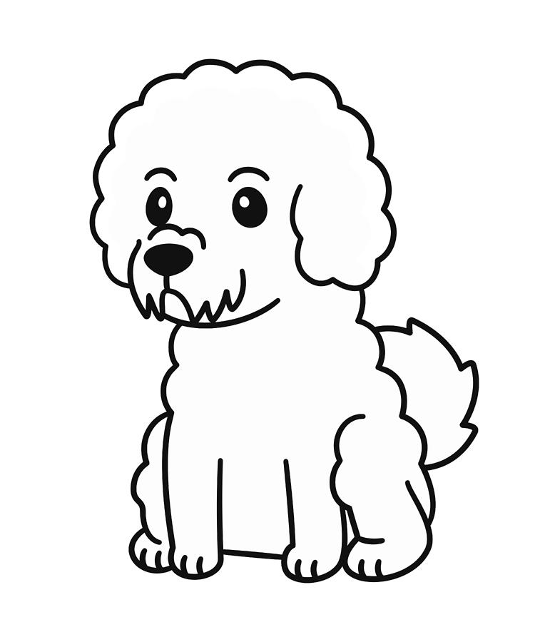 Bichon Frise Cute Cartoon Digital Art by Jeff Chen - Pixels