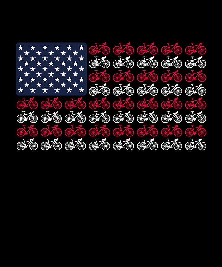 Bicycle American Flag 4th of July Cycling Digital Art by Qwerty Designs